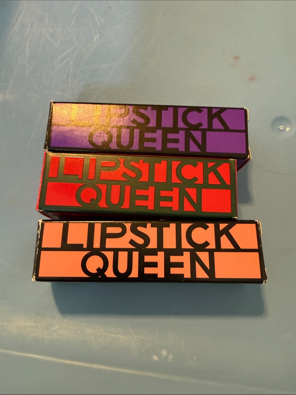 Lipstick Queen Trio — Purple, Red, Peach Shades